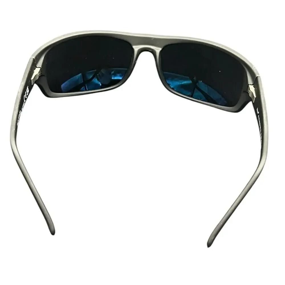 Maui Jim Peahi Polarized Wrap Sunglasses Matte Black Blue Hawaii Lenses